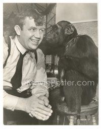 7j640 DOCTOR RHYTHM candid 7.5x9.25 still '38 c/u of Andy Devine & Jiggs the chimp by Richardson!