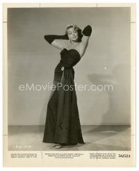 7j650 DOROTHY MALONE 8x10 still '56 full-length wearing sexy dress from Written on the Wind!