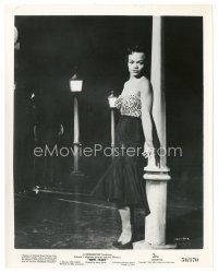 7j658 EARTHA KITT 8x10 still '54 great portrait standing by lamp post from New Faces!