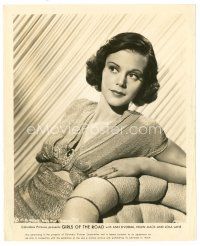 7j735 HELEN MACK 8x10 still '40 sexy seated close up in great dress from Girls of the Road!