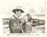 7j746 HONDO 8x10 still '53 romantic close up of cowboy John Wayne & Geraldine Page!
