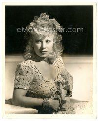 7j862 MAE WEST deluxe 8x10 still '43 sexy close portrait in great dress by Hurrell!