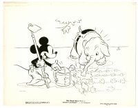 7j888 MICKEY'S ELEPHANT 8x10 still '36 Mickey Mouse & baby elephant in garden, Disney cartoon!