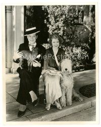 7j919 ONE HOUR WITH YOU 8x10 still '32 Jeanette MacDonald & Maurice Chevalier with cute dogs!