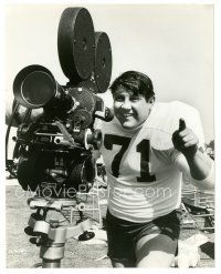 7j924 PAPER LION candid 8x10 still '68 great close up of Alex Karras in football uniform by camera!