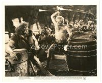 7j972 SEA HAWK 8x10 still '40 great image of barechested Alan Hale about to beat man below deck!