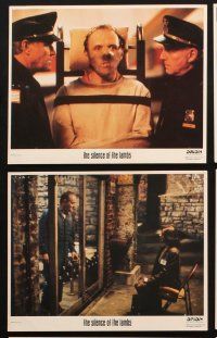 7j448 SILENCE OF THE LAMBS 8 8x10 mini LCs '91 director Jonathan Demme candid, Foster & Hopkins!