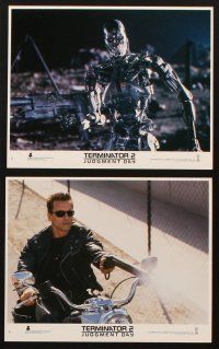 7j457 TERMINATOR 2 8 8x10 mini LCs '91 Arnold Schwarzenegger, Linda Hamilton, Furlong, James Cameron