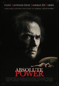 7p019 ABSOLUTE POWER 1sh '97 great image of star & director Clint Eastwood!