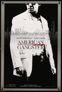 7p056 AMERICAN GANGSTER teaser 1sh '07 close-up of Russell Crowe, Ridley Scott directed!