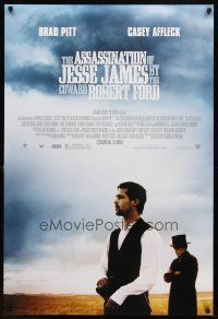7p085 ASSASSINATION OF JESSE JAMES advance DS 1sh '07 Brad Pitt, Casey Affleck, outlaws!