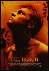 7p121 BEACH style A 1sh '00 directed by Danny Boyle, Leonardo DiCaprio stranded on island paradise!