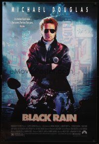 7p142 BLACK RAIN 1sh '89 Ridley Scott, Michael Douglas is an American cop in Japan!