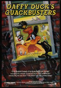 7p207 DAFFY DUCK'S QUACKBUSTERS 1sh '88 Mel Blanc, great cartoon art of Looney Tunes characters!