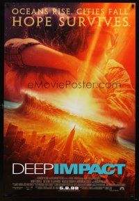 7p220 DEEP IMPACT advance 1sh '98 Robert Duvall, Tea Leoni, Heaven and Earth are about to collide!