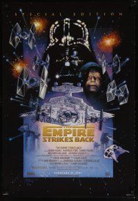 7p263 EMPIRE STRIKES BACK style C advance 1sh R97 George Lucas sci-fi epic, great art by Drew!