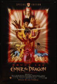 7p269 ENTER THE DRAGON video 1sh R98 Bruce Lee kung fu classic, the movie that made him a legend!
