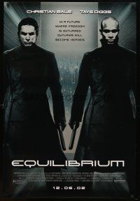 7p271 EQUILIBRIUM advance 1sh '02 Christian Bale & Diggs in a future where freedom is outlawed!