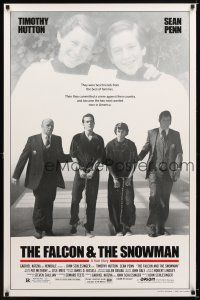 7p293 FALCON & THE SNOWMAN 1sh '85 Sean Penn, Timothy Hutton, John Schlesigner directed!