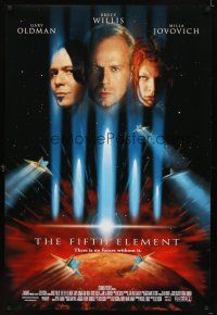 7p304 FIFTH ELEMENT DS 1sh '97 Bruce Willis, Milla Jovovich, Oldman, directed by Luc Besson!