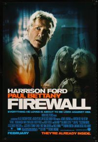 7p309 FIREWALL advance DS 1sh '06 Richard Loncraine directed, Harrison Ford, Virginia Madsen!