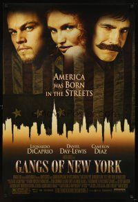 7p333 GANGS OF NEW YORK DS 1sh '02 Scorsese, Leonardo DiCaprio, Cameron Diaz, Daniel Day-Lewis!