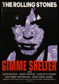 7p345 GIMME SHELTER 1sh R00 Rolling Stones, out of control rock & roll concert!