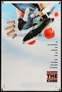 7p348 GLEAMING THE CUBE 1sh '89 Christian Slater, Tony Hawk, skateboarding art!