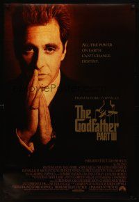 7p352 GODFATHER PART III int'l DS 1sh '90 Al Pacino, Andy Garcia, Sophia & Francis Ford Coppola