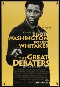 7p372 GREAT DEBATERS advance DS 1sh '07 cool image of director & star Denzel Washington!