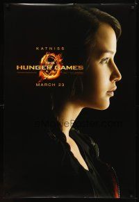 7p401 HUNGER GAMES teaser DS 1sh '12 cool image of Jennifer Lawrence as Katniss!