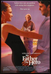 7p482 MY FATHER THE HERO DS 1sh '94 Gerard Depardieu and 15 year-old Katherine Heigl!