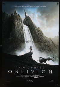 7p500 OBLIVION teaser DS 1sh '13 Tom Cruise, Morgan Freeman, cool sci-fi image of ruins!