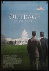 7p508 OUTRAGE DS 1sh '09 Kirby Dick political documentary, do ask, do tell!