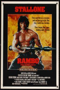 7p540 RAMBO FIRST BLOOD PART II 1sh '85 no man, no law, no war can stop Sylvester Stallone!