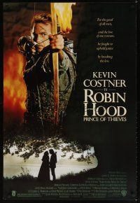 7p562 ROBIN HOOD PRINCE OF THIEVES 1sh '91 cool image of Kevin Costner, for the good of all men!