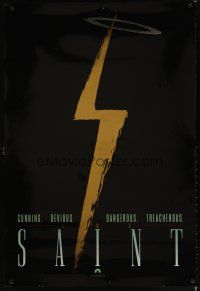 7p580 SAINT foil teaser DS 1sh '97 Val Kilmer, Elisabeth Shue, cool lightning bolt design!