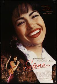 7p590 SELENA 1sh '97 sexy Jennifer Lopez as Latino singer Quintanilla!