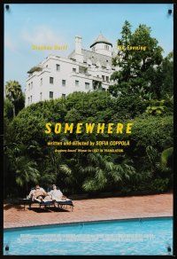 7p631 SOMEWHERE DS 1sh '10 Stephen Dorff, Elle Fanning, people by pool!