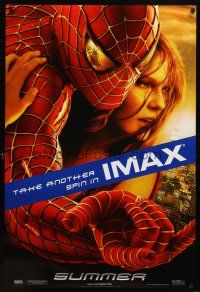 7p648 SPIDER-MAN 2 teaser DS IMAX 1sh '04 cool image of Tobey Maguire & Kirsten Dunst!