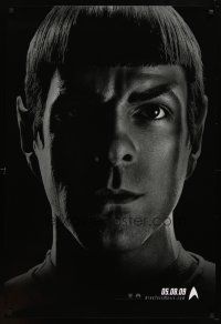7p655 STAR TREK teaser 1sh '09 cool image of Zachary Quinto as Spock!
