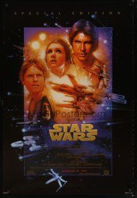 7p670 STAR WARS style B advance 1sh R97 George Lucas, cool different artwork by Drew Struzan!