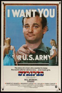7p680 STRIPES style B 1sh '81 Ivan Reitman classic military comedy, Bill Murray wants YOU!