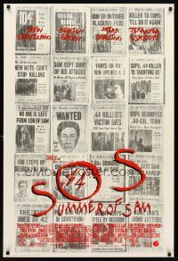 7p684 SUMMER OF SAM DS 1sh '99 Spike Lee, cool image of multiple newspaper murder articles!