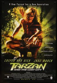 7p696 TARZAN & THE LOST CITY advance DS 1sh '98 Casper Van Dien saves civilization from evil!