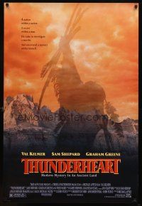 7p715 THUNDERHEART 1sh '92 directed by Michael Apted, really cool Native American Indian image!