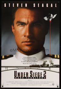 7p754 UNDER SIEGE 2 DS 1sh '95 sexy Katherine Heigl, Steven Seagal in action on train!
