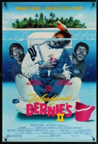 7p780 WEEKEND AT BERNIE'S 2 1sh '93 wacky image of Bernie underwater, Jonathan Silverman!
