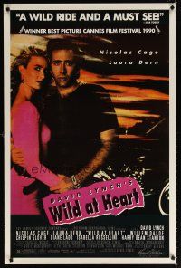 7p789 WILD AT HEART reviews style 1sh '90 David Lynch, Nicolas Cage & Laura Dern, a wild ride!