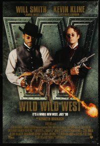 7p791 WILD WILD WEST advance DS 1sh '99 Will Smith, Kevin Kline, it's a whole new west!